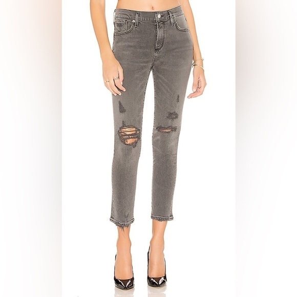 AGOLDE Sophie High Rise Crop Black Jean - Picture 2 of 10